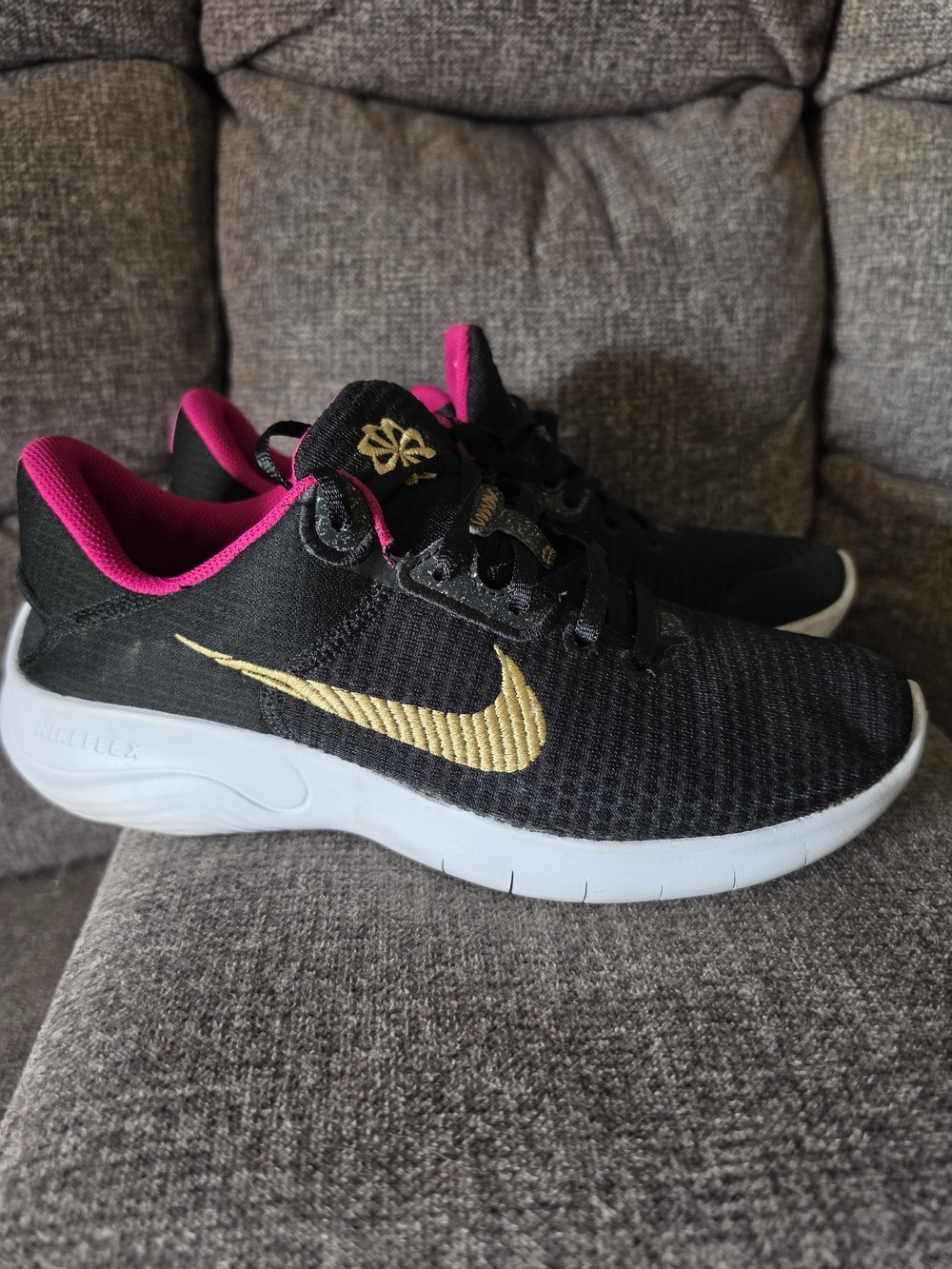 Nike Women's Black Gold Pink Athletic Sneakers